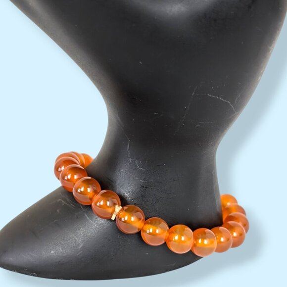 (2/$20) Orange Beaded Buddha Stretch Bracelet - Picture 3 of 6